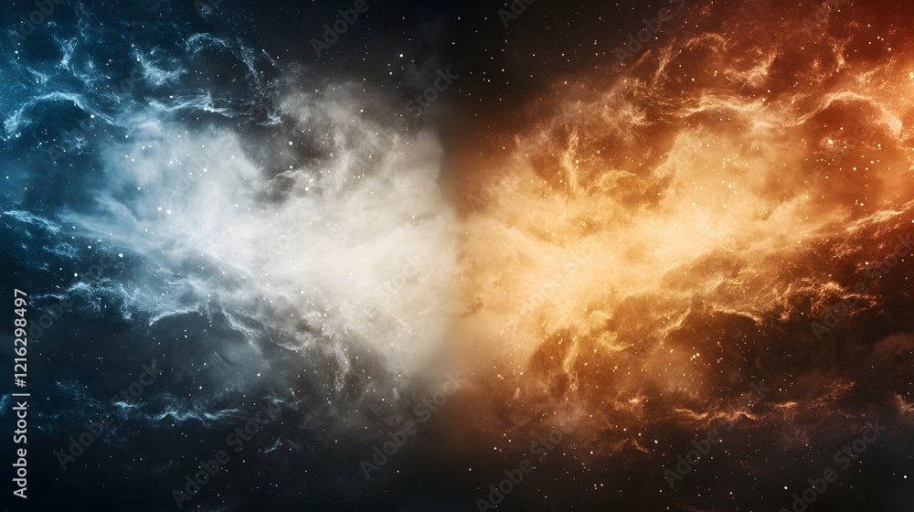Aufkleber dramatic epic wallpaper worthy image depicting a celestial battle between the forces of heaven and h