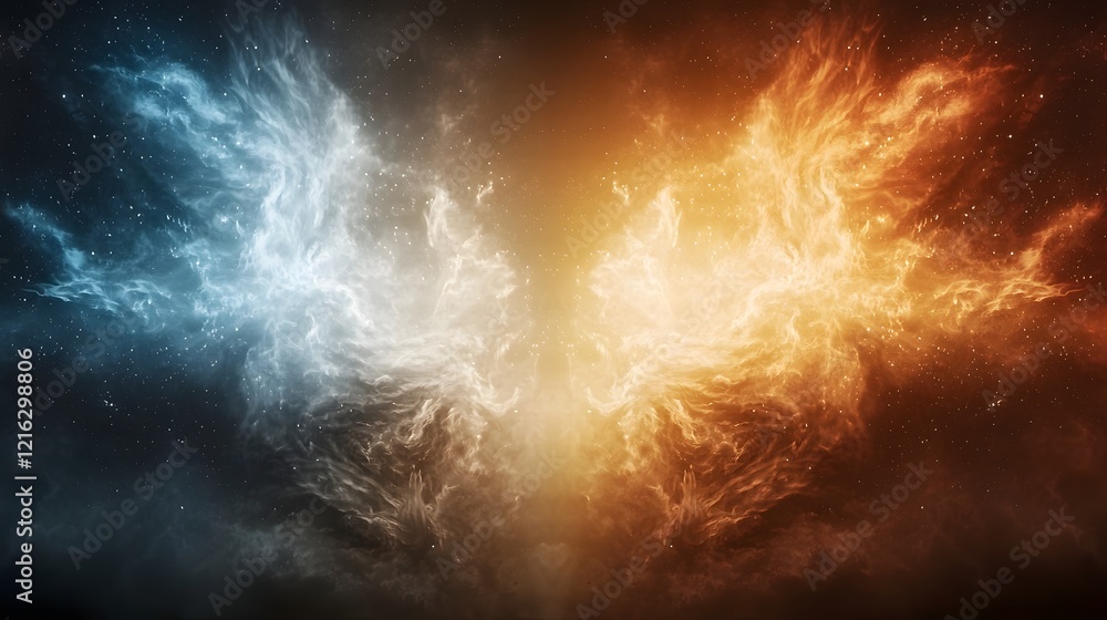 Aufkleber intense match competition backdrop with a symbolic heaven and hell theme highlighting the eternal st