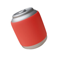 Sleek red soda can design with metallic top and modern aesthetic 3D render illustration