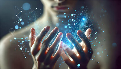 Abstract future technology concept design background AI