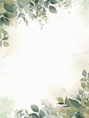 Obraz premium A frame made from watercolor paintings of leaves