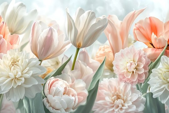 bouquet of pink tulips