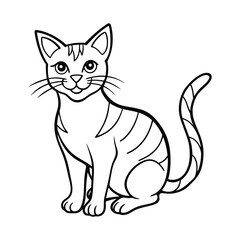 Minimalist cartoon cat in playful vector illustration