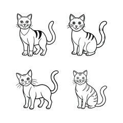 Set of cartoon cats