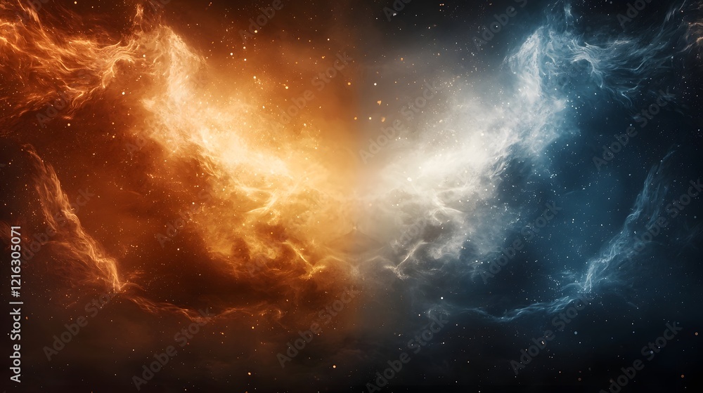 Aufkleber captivating dynamic background featuring a clash of angelic and demonic forces creating an intense v