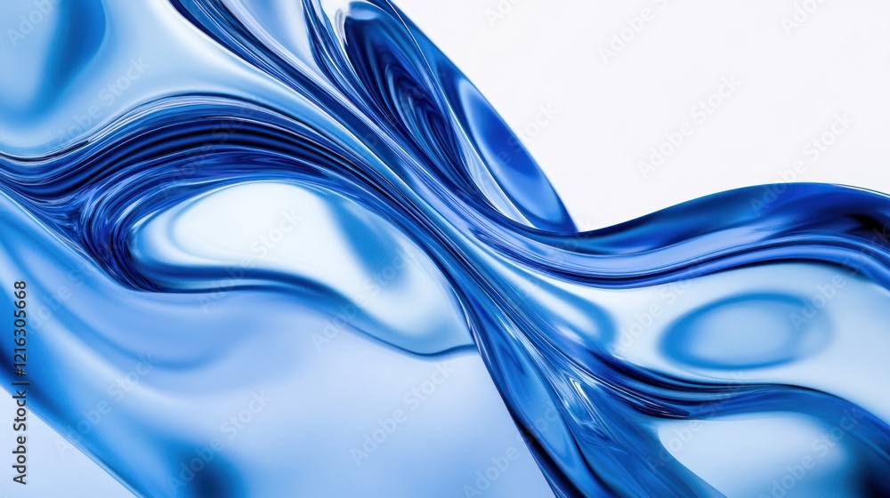 Poster abstract blue binary flow with clean, tech-inspired styling.
