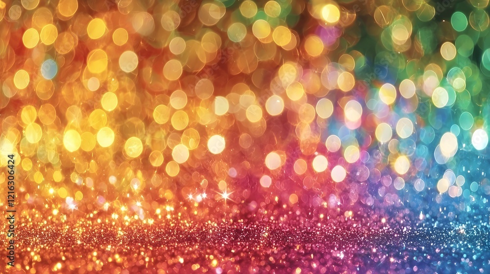 Leinwandbilder vibrant sparkling rainbow glitter gradient texture with a smooth luminous and eye catching effect th