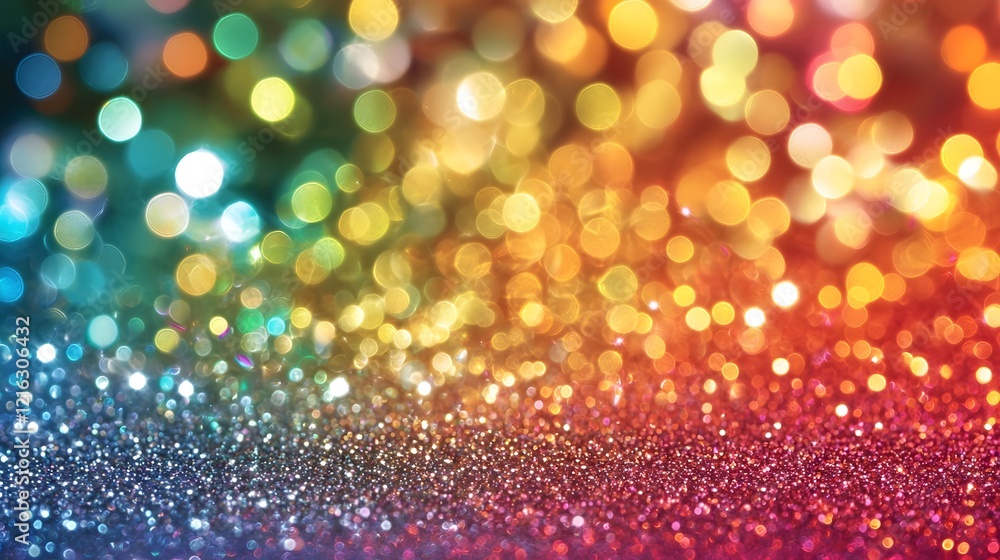 Aufkleber vibrant and captivating colorful sparkling rainbow glitter texture with a smooth gradient effect per