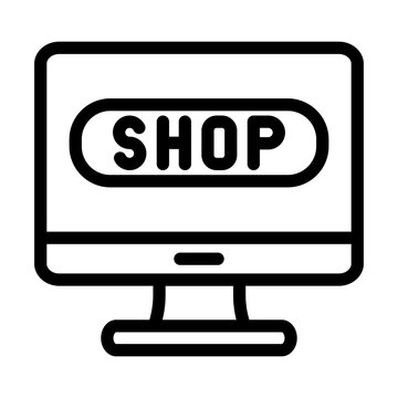 recommend clip art: computer shop outline icon