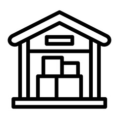 warehouse package outline icon