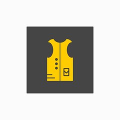  Vest icon simple sign  isolated on dark background.