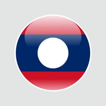 recommend clip art: The flag of laos. Circle icon flag. Button flag icon. glossy circle badge. 3d illustration.	