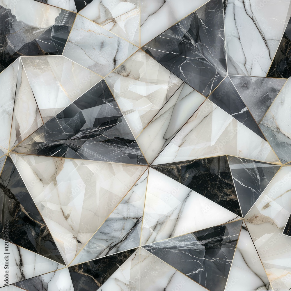 Poster abstract geometric background forming a textured surface with marble effect and gold lines