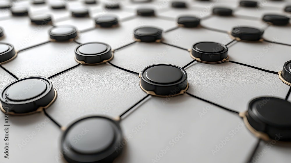 Poster network connection nodes grid, digital abstract background, technology