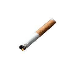 A close-up image of a cigarette on a black background.