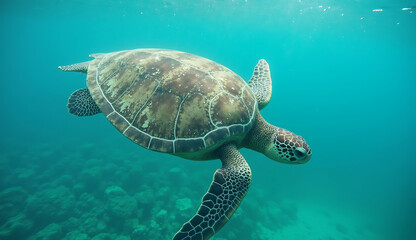 Fototapeta premium giant sea turtle in the wild