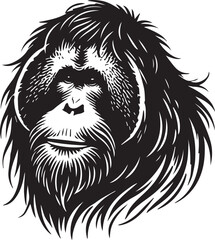 Sumatran Orangutan Monkey Face Vector Design