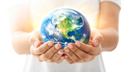 earth in human hands, save the earth concept