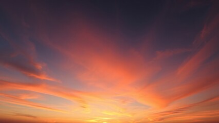 Fiery Sunset Sky A Breathtaking Panorama of Colorful Clouds