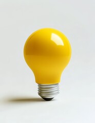 Yellow lightbulb on white background. (4)