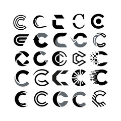 set of letter C logo