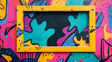 Vibrant and Bold: Frame with Graffiti-Style Designs in Bright Colors