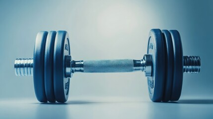 Obraz premium photograph of dumbbell on white background telephoto lens realistic daylight cool color
