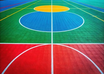 Minimalist Basketball Court Lines: Abstract Macro Photography