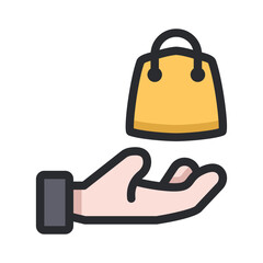 shop bag received filled icon