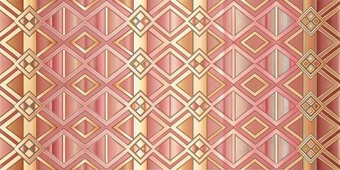 A luxurious seamless golden pink geometric pattern adds a touch of opulence to any visual project, perfect for luxury brands or high-end designs , high-end, opulence
