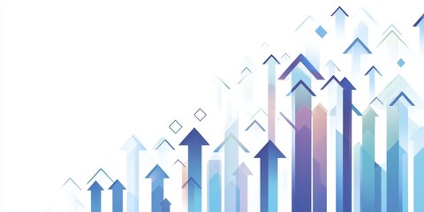 Abstract upward arrows background.