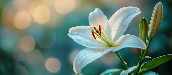 Fototapeta premium Serene White Lily in Soft Light