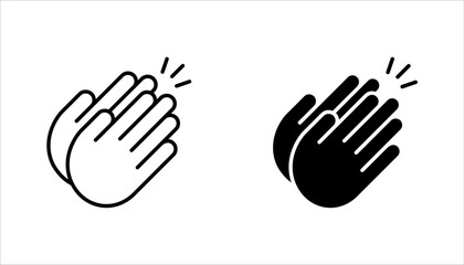 Pray icon set. Hands folded in prayer, hands praying sign, vector illustration on white background