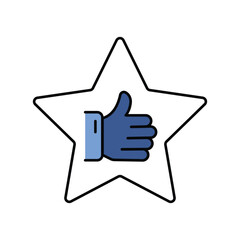 Rating  blue icon with white background vector stock illustration