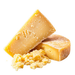 Delicious Parmesan Cheese Block and Crumbled Cheese