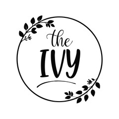 A logo design with a circular frame of ivy flower frame