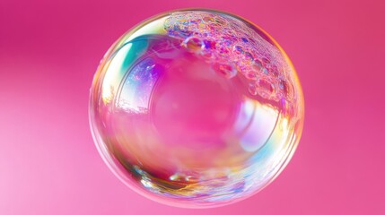 Set of realistic colorful soap bubbles on white background,Soap bubbles for vector illustrations,3d pink soap ball. Realistic rainbow water bubble,Pink soap bubbles float,copy space.