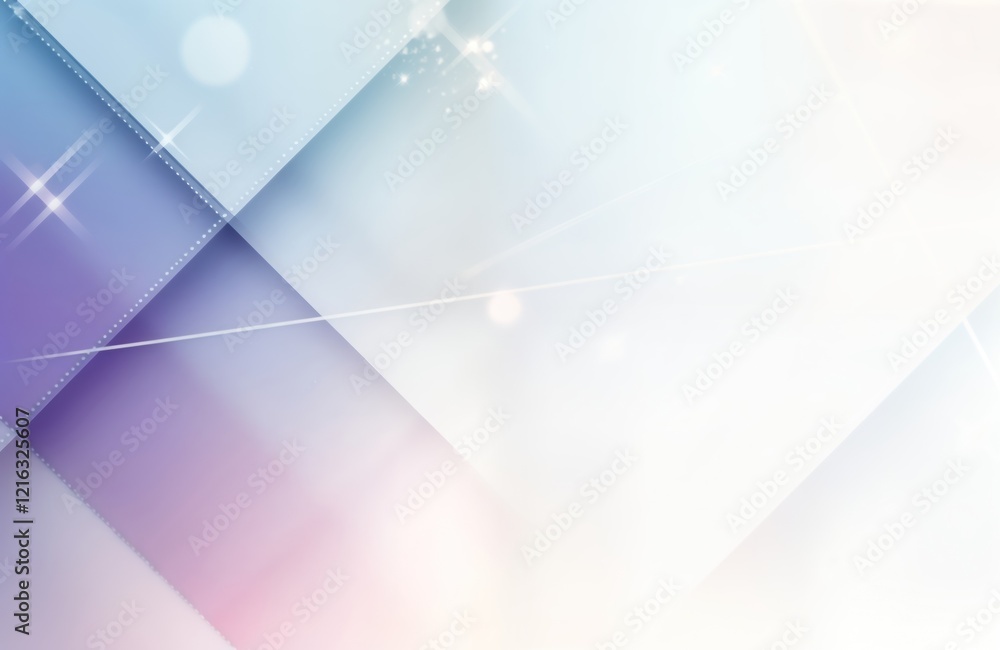 Poster Abstract geometric design with soft pastel colors. Modern pattern creates dynamic shapes, lines. Bright colors blend seamlessly for stylish backdrop. Futuristic, techy design. Ideal for web design