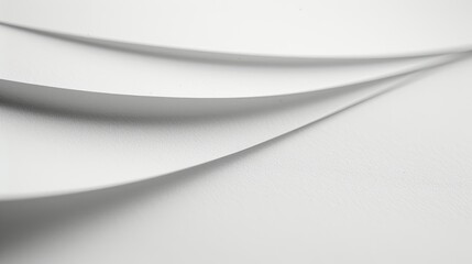 Fototapeta premium Abstract composition of curved white paper creating a minimalist aesthetic.