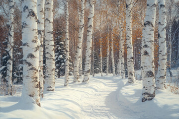 Fototapeta premium Birch Tree In Winter