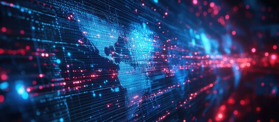 Obraz premium Global Digital Network: A Visualization of Worldwide Connectivity
