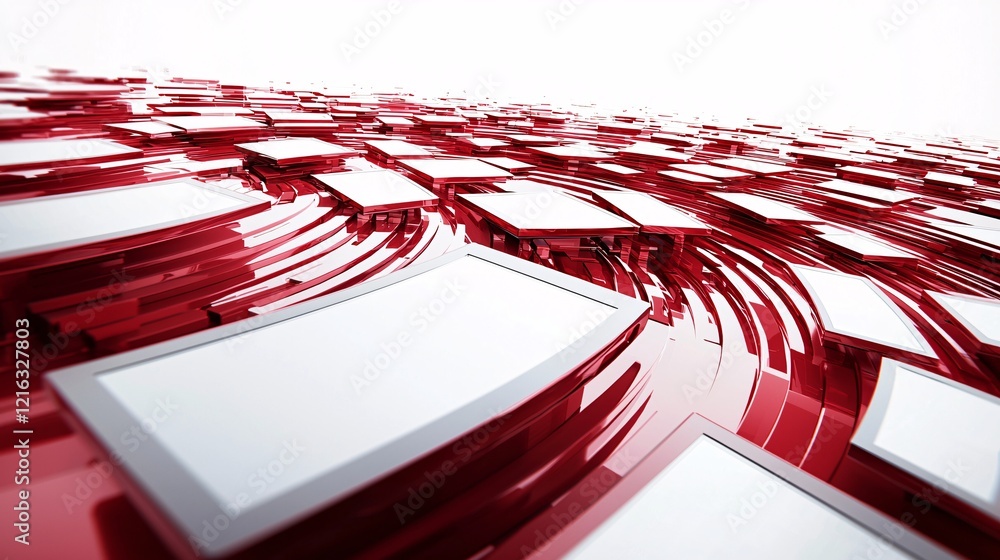 Poster an artistic conceptual image showing a flow of information from digital devices to human minds, symb