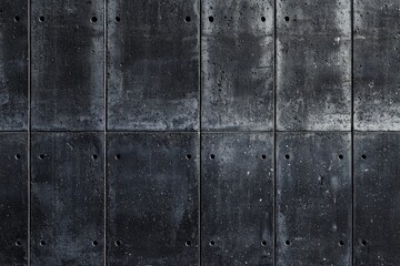 Black concrete wall seamless texture, grunge background