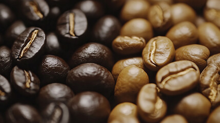 "explore the striking contrast of dark and light roasted coffee beans with detailed macro images showcasing texture, color variation, and the intriguing coffee roasting process"