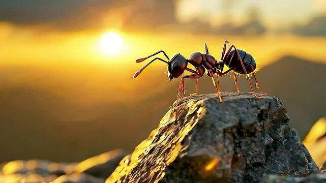 ants  climbing  a rock