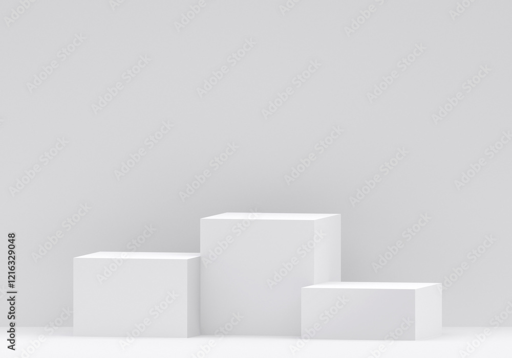 Canvas Prints white product display podium in studio room, for display presentation
