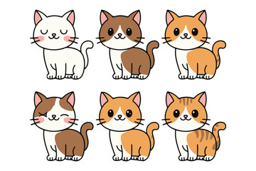 Adorable Cartoon Kittens A Playful Black-and-White Illustration