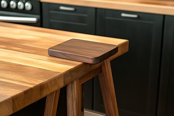 Stunning Wooden Kitchen Island with Walnut Cutting Board