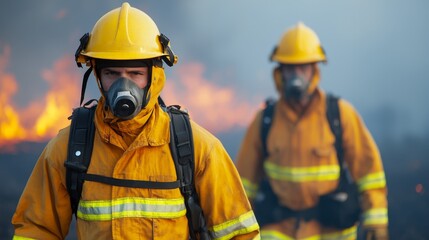 Fototapeta premium Wildfire relief operations showcasing action and community support.