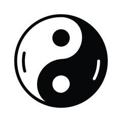A chinese yin yang symbol vector design isolated on white background